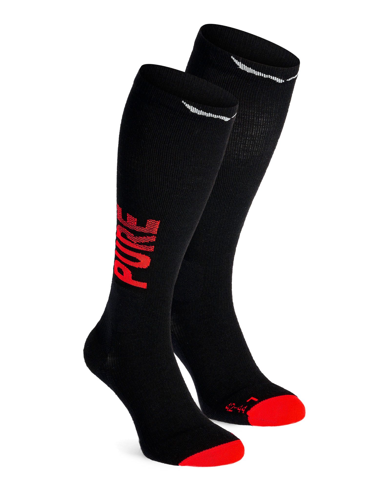 Дамски чорапи за ски туринг Salewa Sella Pure MTN AM Sock - black out/fluo coral
