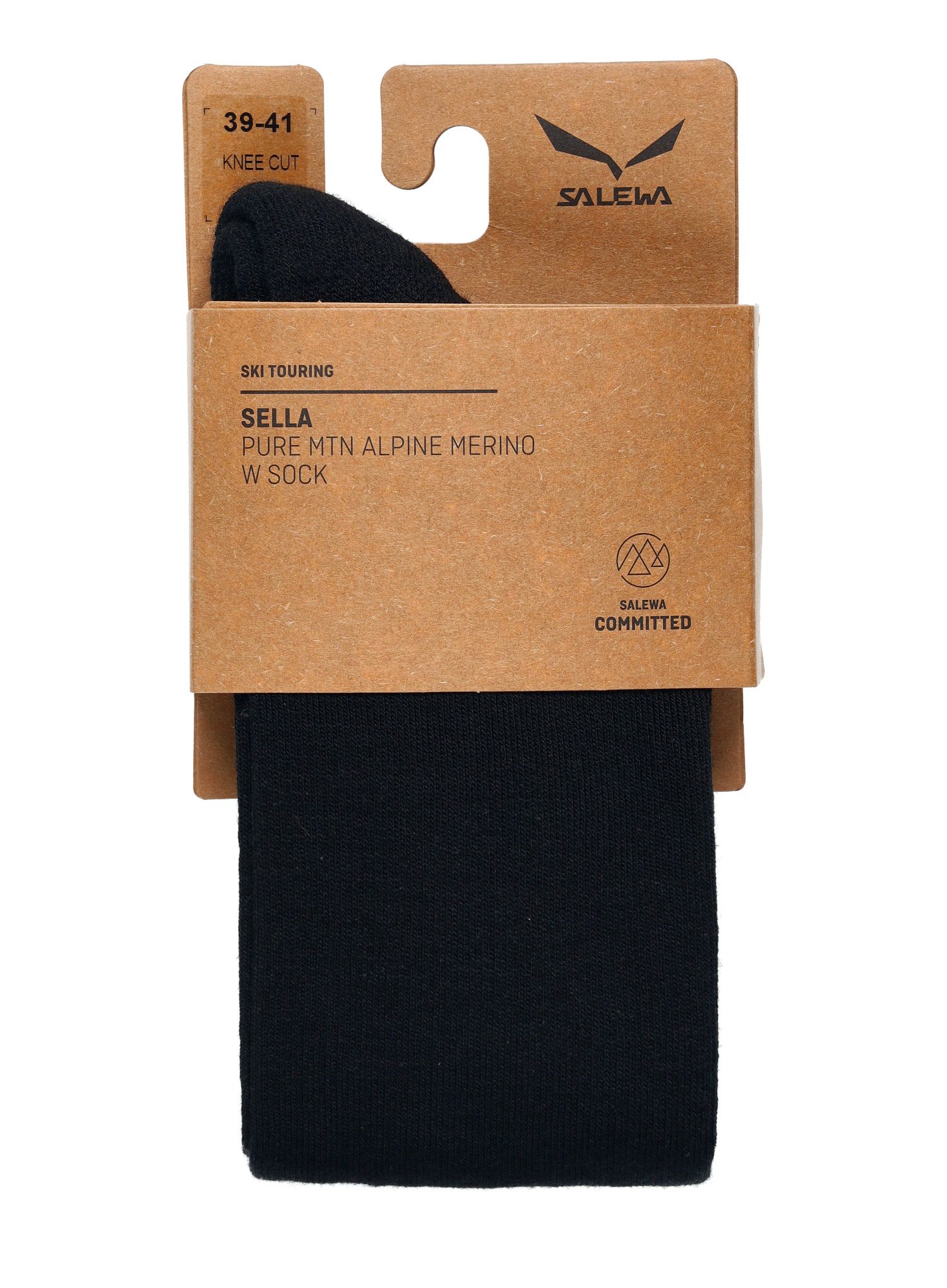 Дамски чорапи за ски туринг Salewa Sella Pure MTN AM Sock - black out/fluo coral