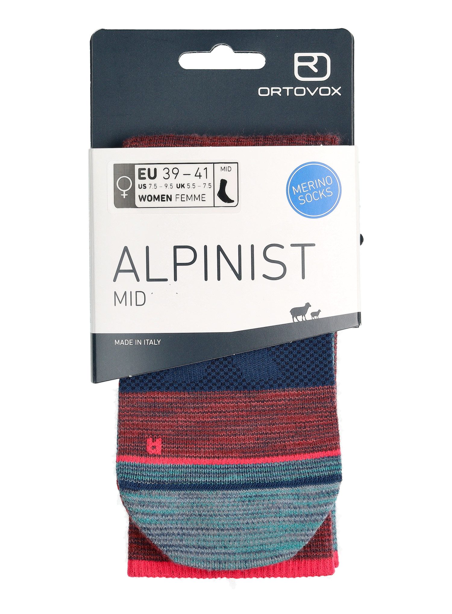 Дамски чорапи за трекинг Ortovox Alpinist Mid Socks - hot coral