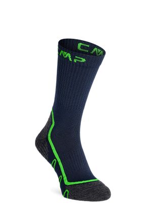 Туристически чорапи CMP Trekking Sock Poly Mid - b.blue/verde fluo