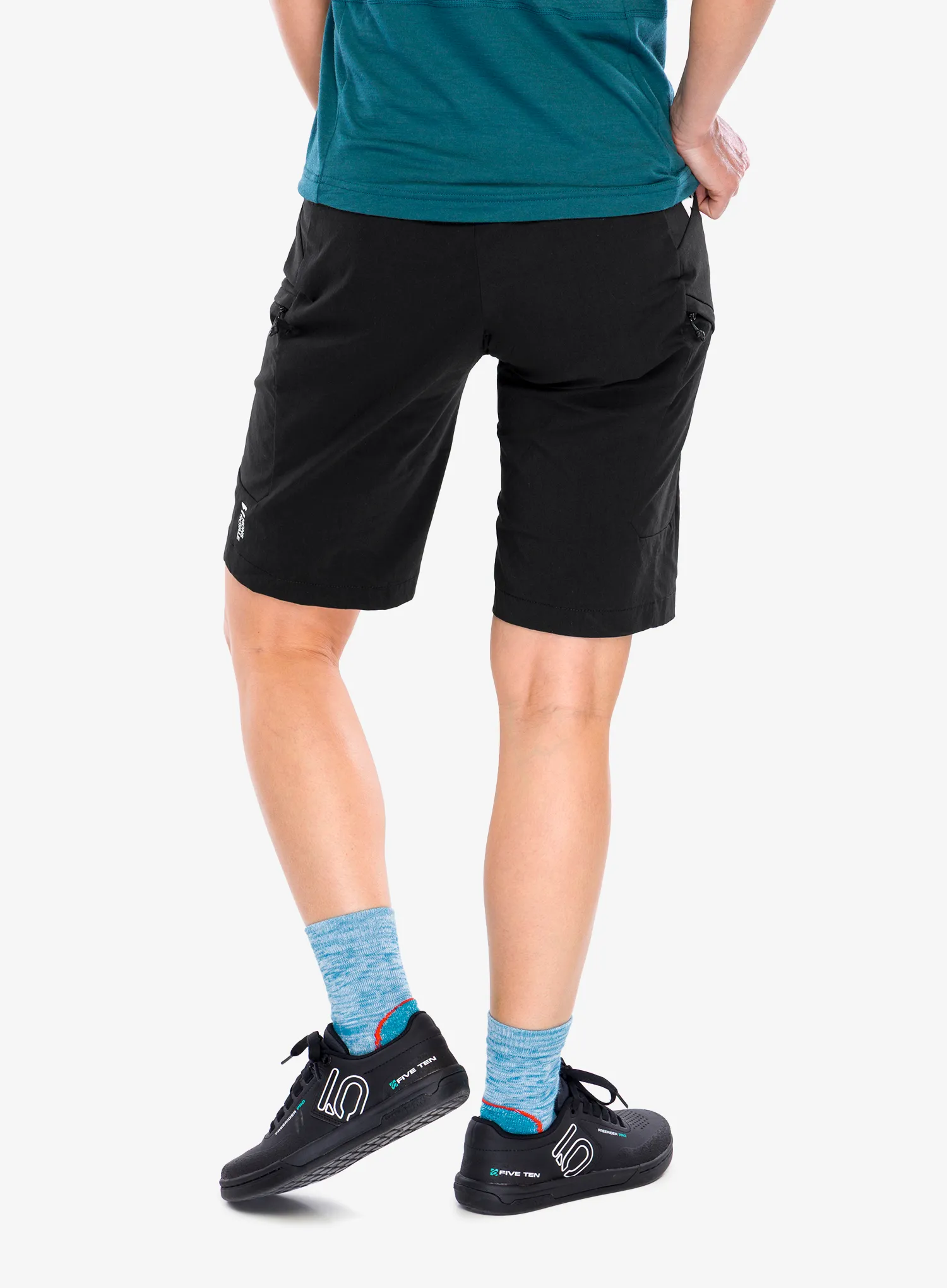 Дамски къси панталони за колоездене Mons Royale Diversion Merino Trail Shorts - black/black