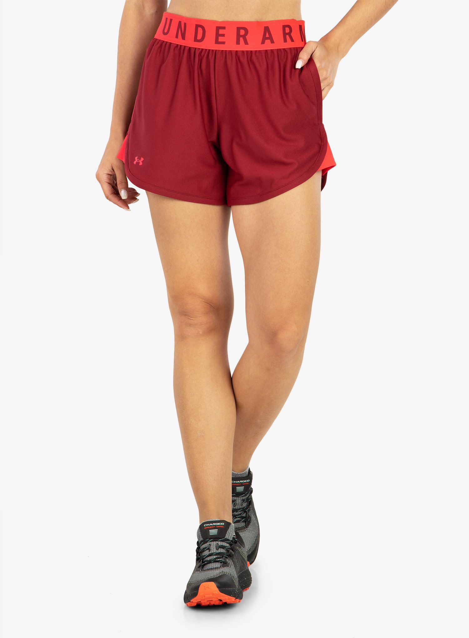 Дамски къси панталони Under Armour Play Up 5in Shorts - blk rose/penta pink/penta pink