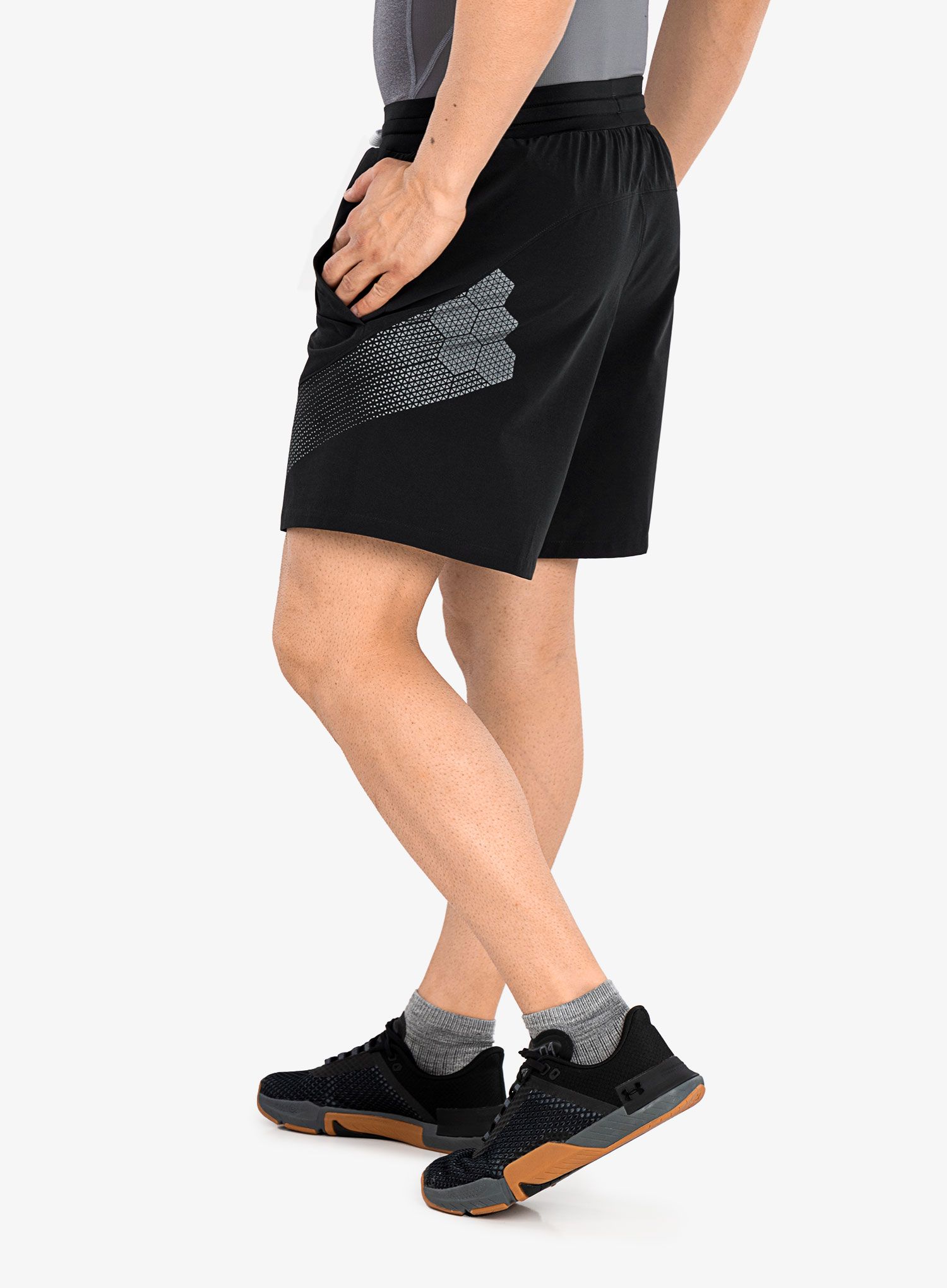 Къси панталони Under Armour Armourprint Woven Shorts - black/halo gray