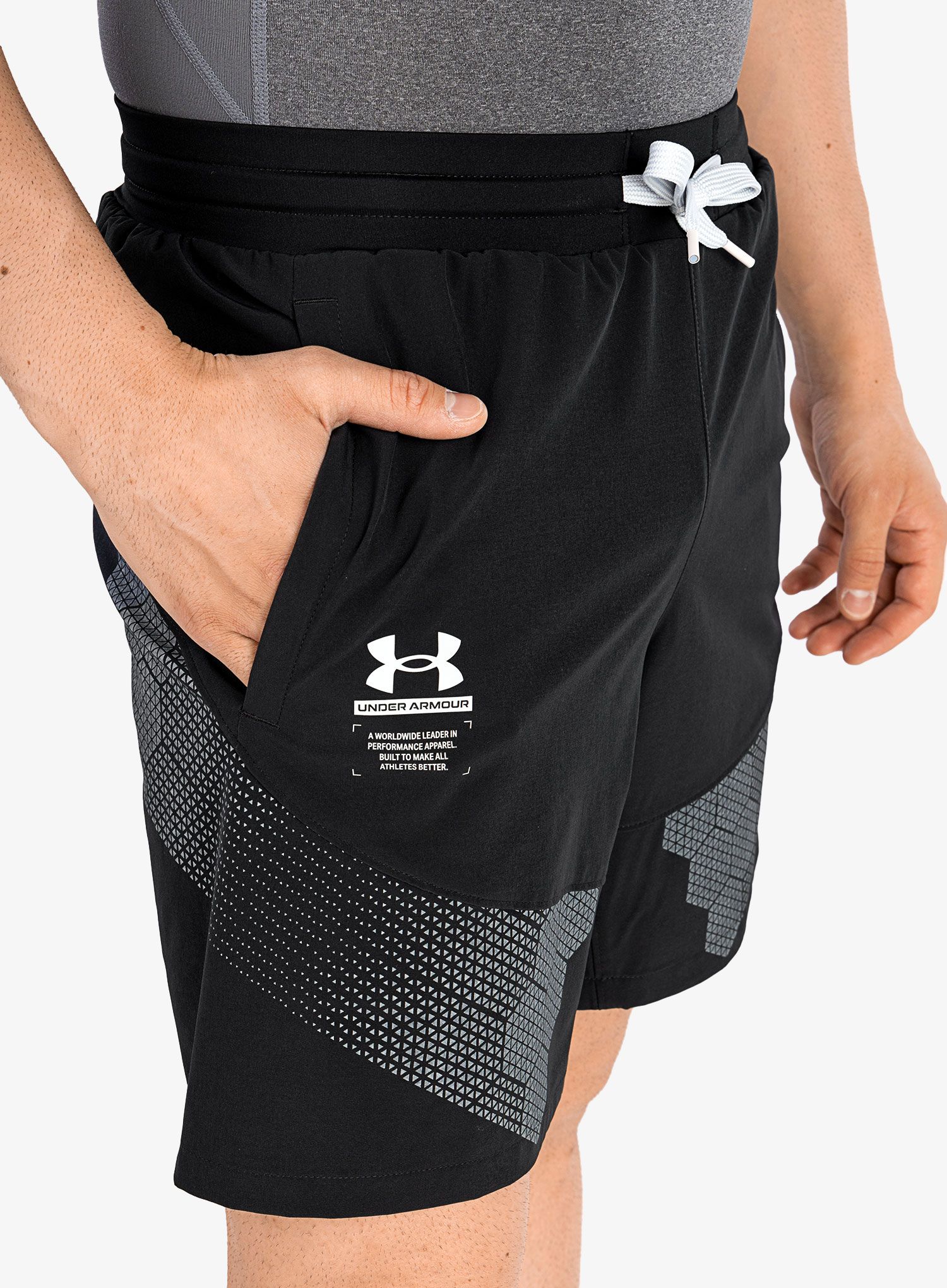 Къси панталони Under Armour Armourprint Woven Shorts - black/halo gray