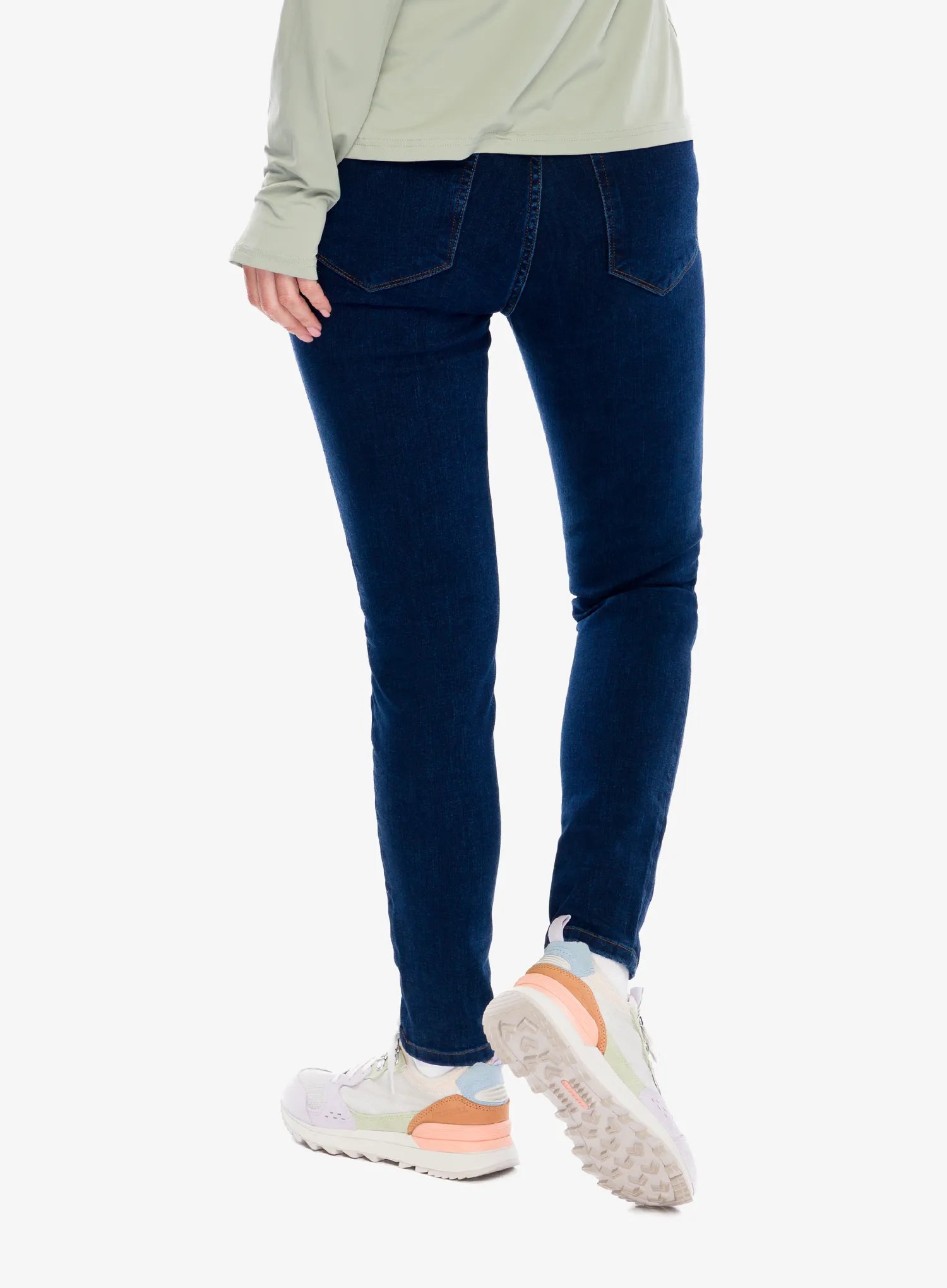 Дамски панталони DUER Four Way Flex Denim High Rise Skinny - dark stone