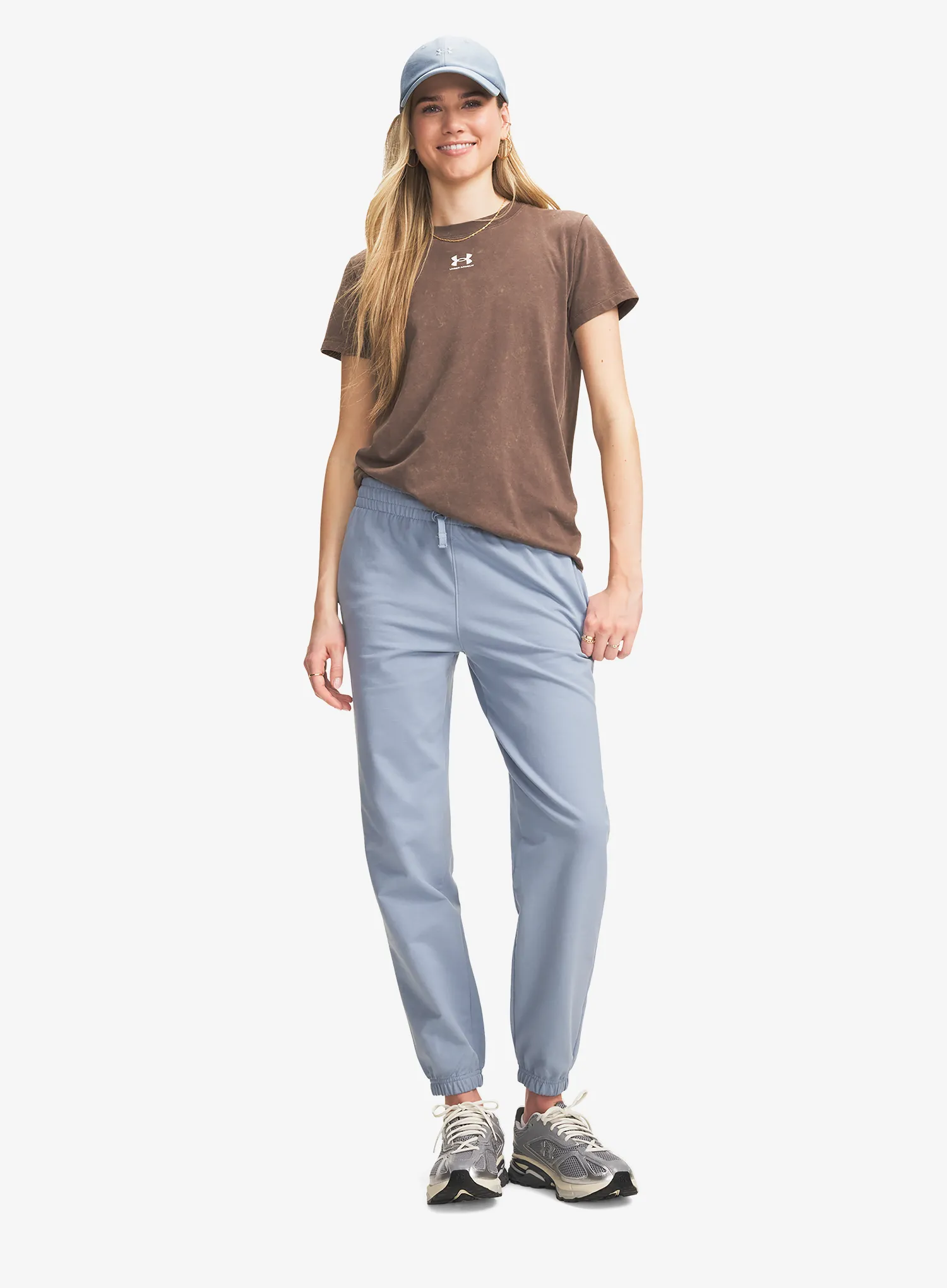 Дамски панталони Under Armour Sport Terry Jogger - blue wind/white