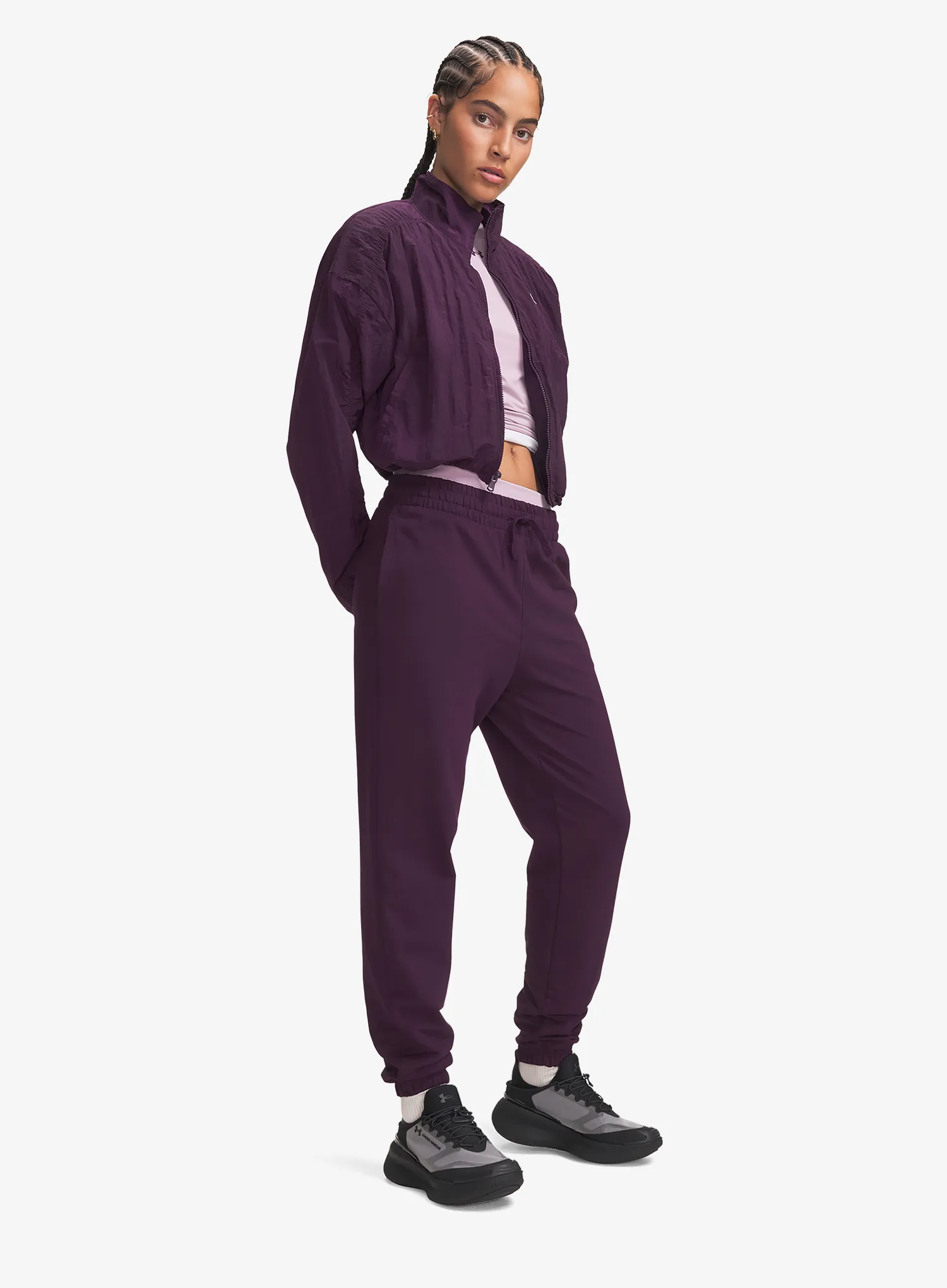 Дамски панталони Under Armour Sport Terry Jogger - purple echo/white