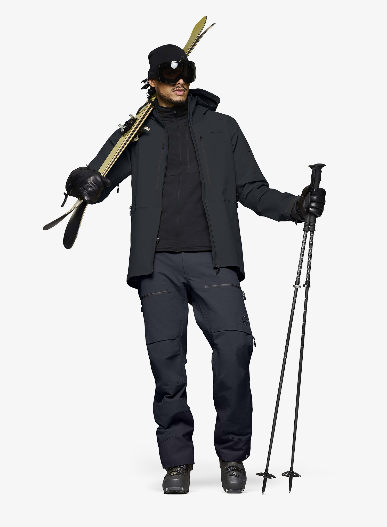 Панталони cофтшел Norrona Lofoten Flex1 Pants - caviar black