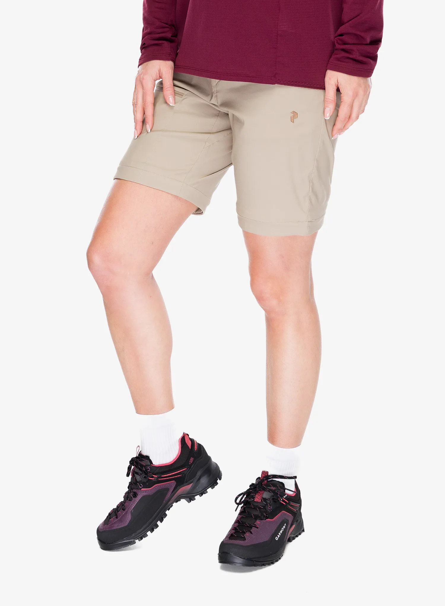 Дамски туристически панталони Peak Performance Iconiq Zip-Off Pants - avid beige