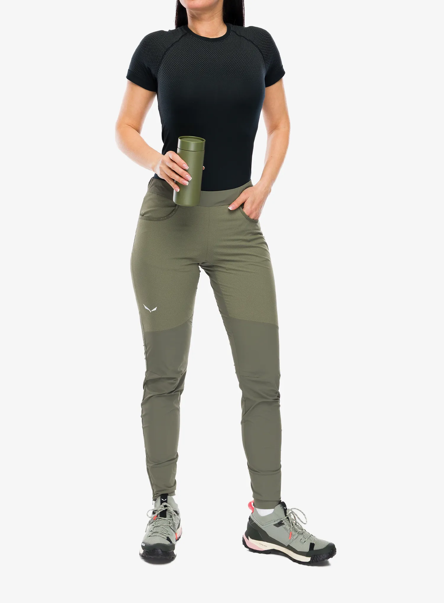 Дамски катерачни панталони Salewa Agner Dst Tights - faded green