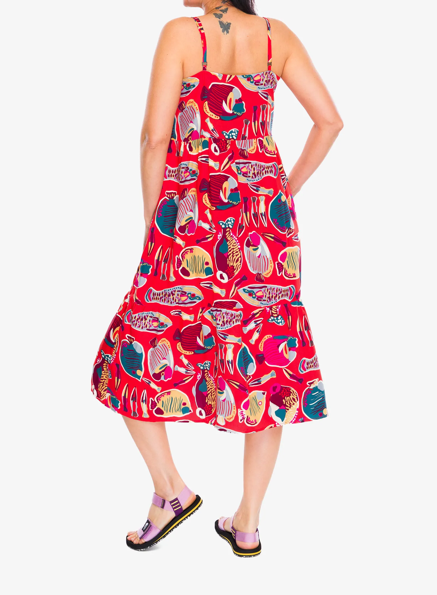 Спортна рокля Patagonia Tidal Threads Dress - wrasse/pollinator orange