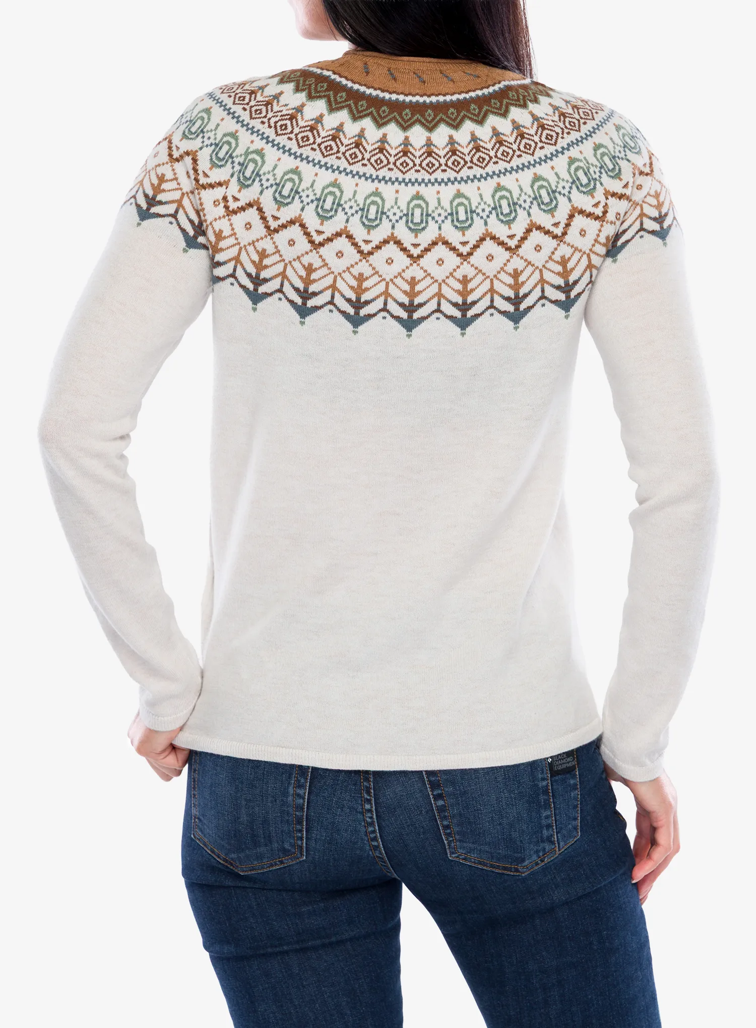 Дамски пуловер Royal Robbins Westlands Fairisle Crew - chalk htr monarch pt