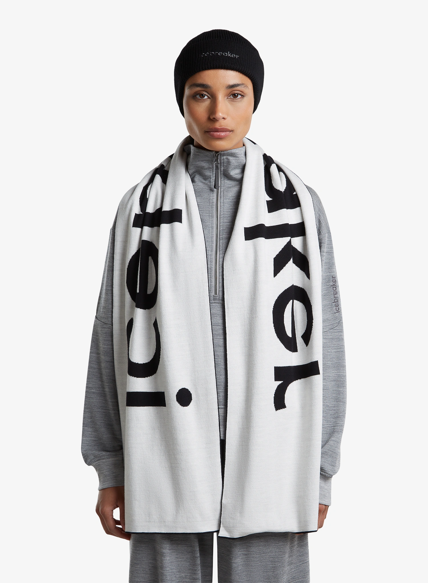 Шал Icebreaker Merino icebreaker Scarf - black/ecru hthr
