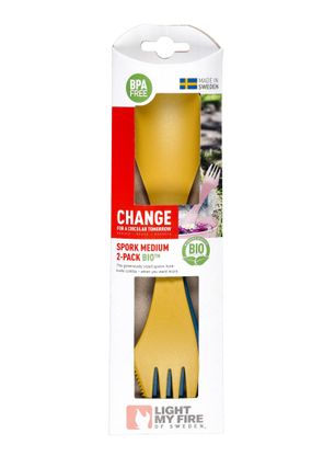 Туристически прибори Light My Fire Spork Original 2 Pack Bio - yellow/navy
