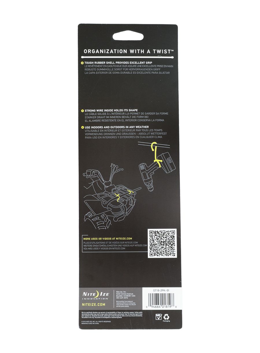Каишки Nite Ize Gear Tie 18 - 2Pack - black