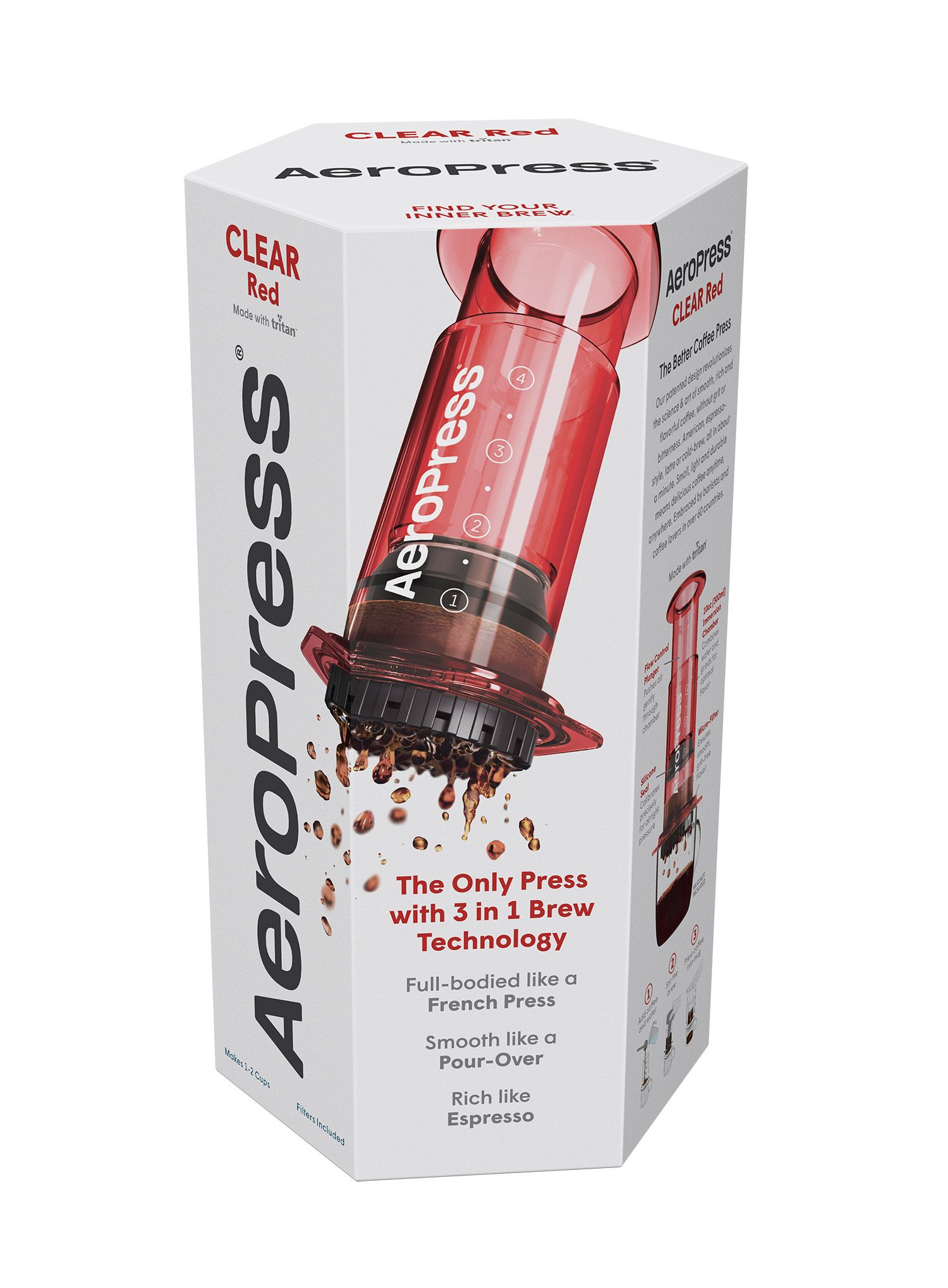 Инфузер за кафе AeroPress Clear - red