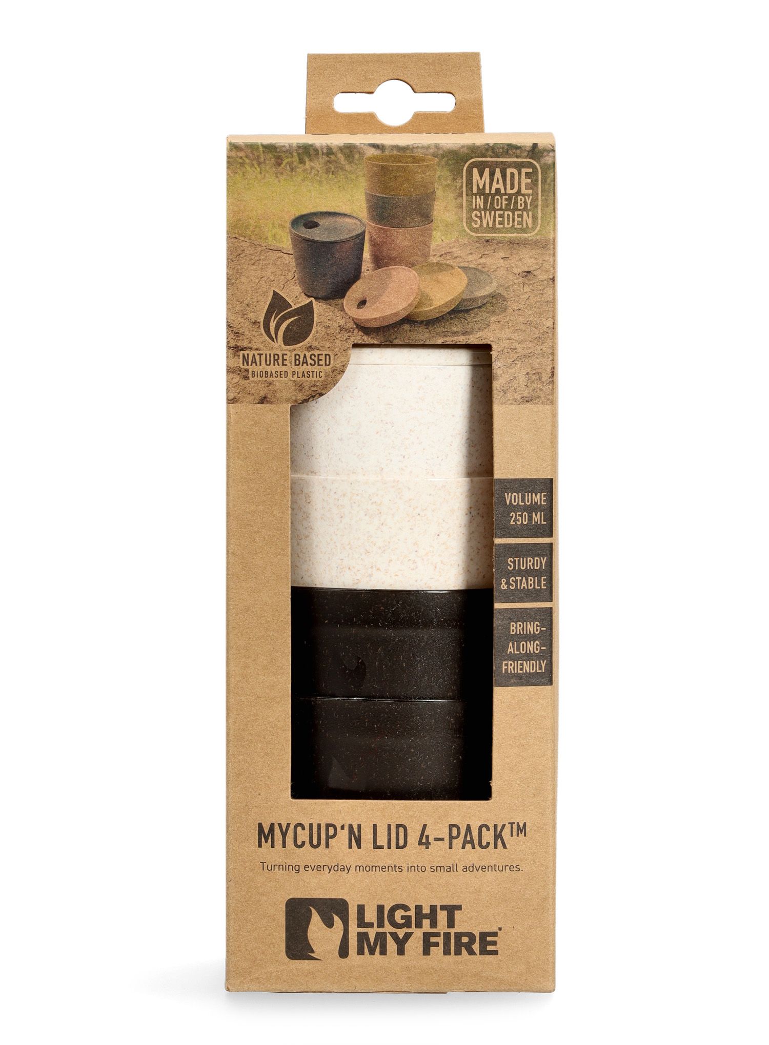 Туристическа чаша Light My Fire MyCup'N Lid 4-Pack - black/white
