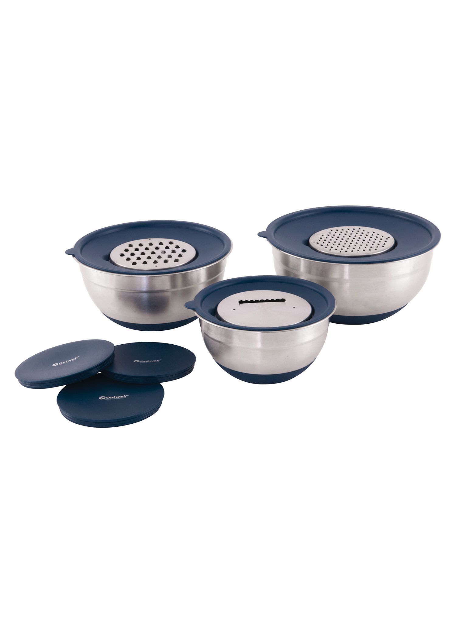 Комплект съдове Outwell Chef Bowl Set with Lids & Graters - silver