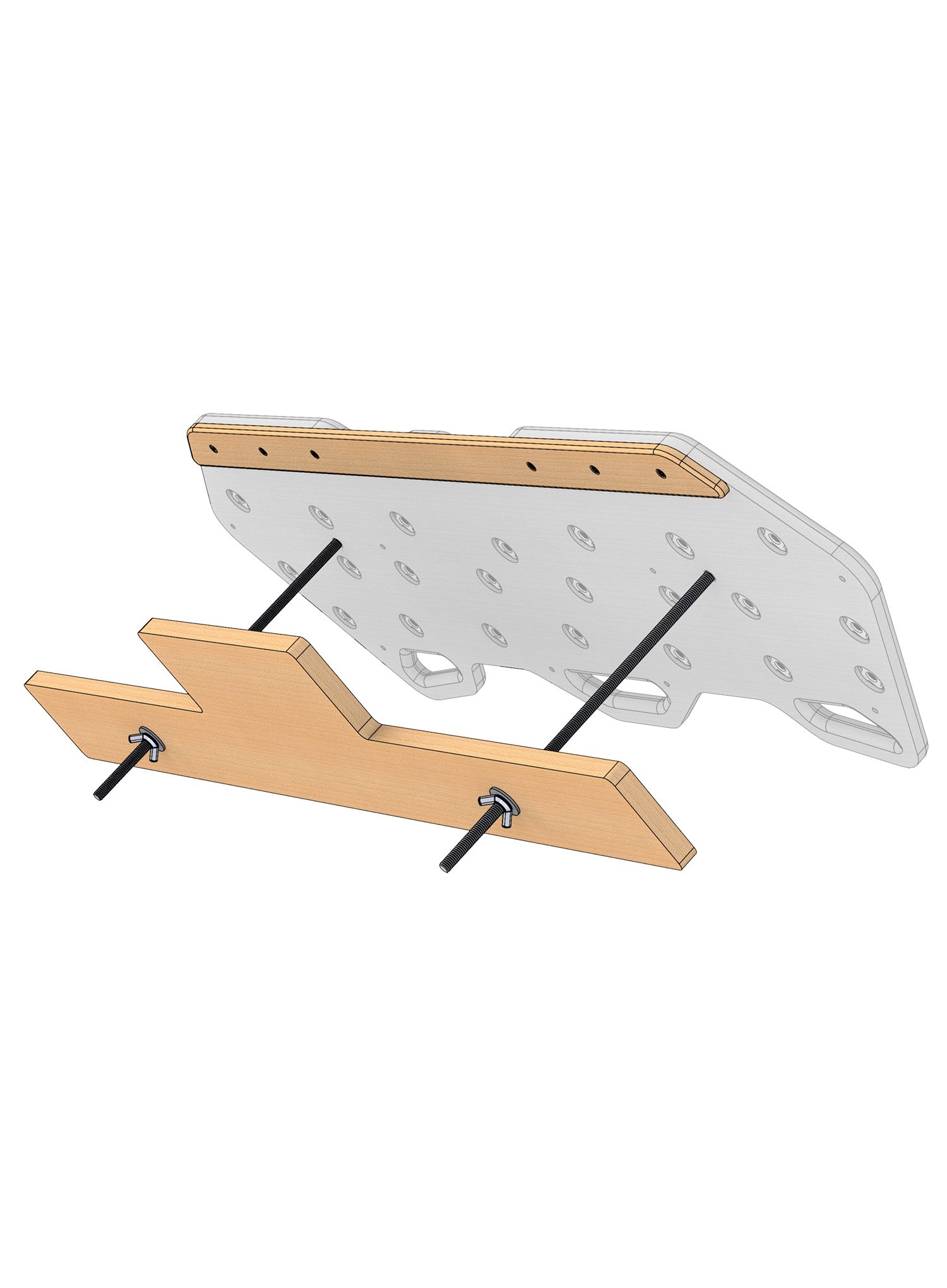 Комплект за монтаж на хватки Max Climbing Basewood Screw-Less Mounting Kit