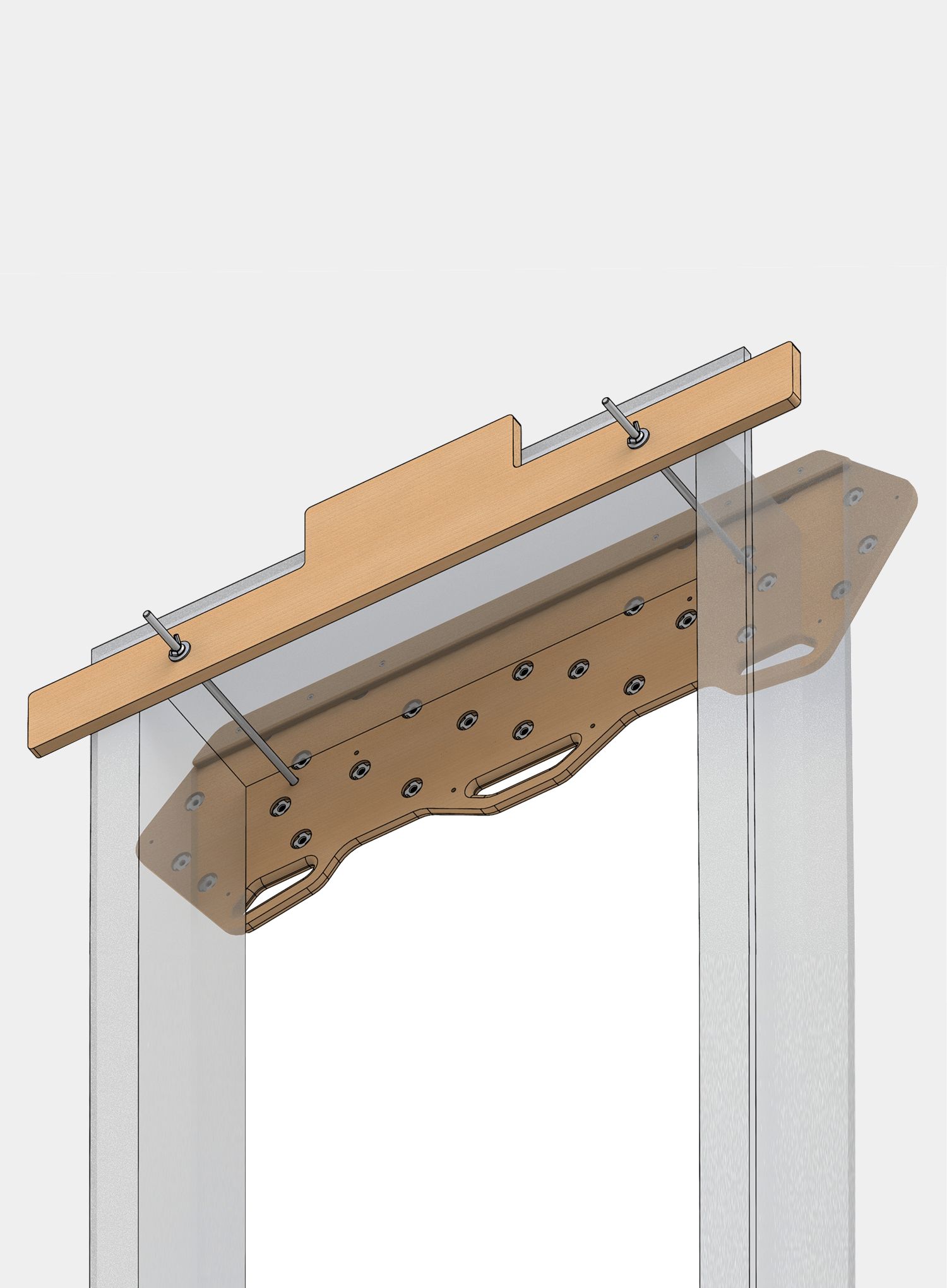 Комплект за монтаж на хватки Max Climbing Basewood Screw-Less Mounting Kit