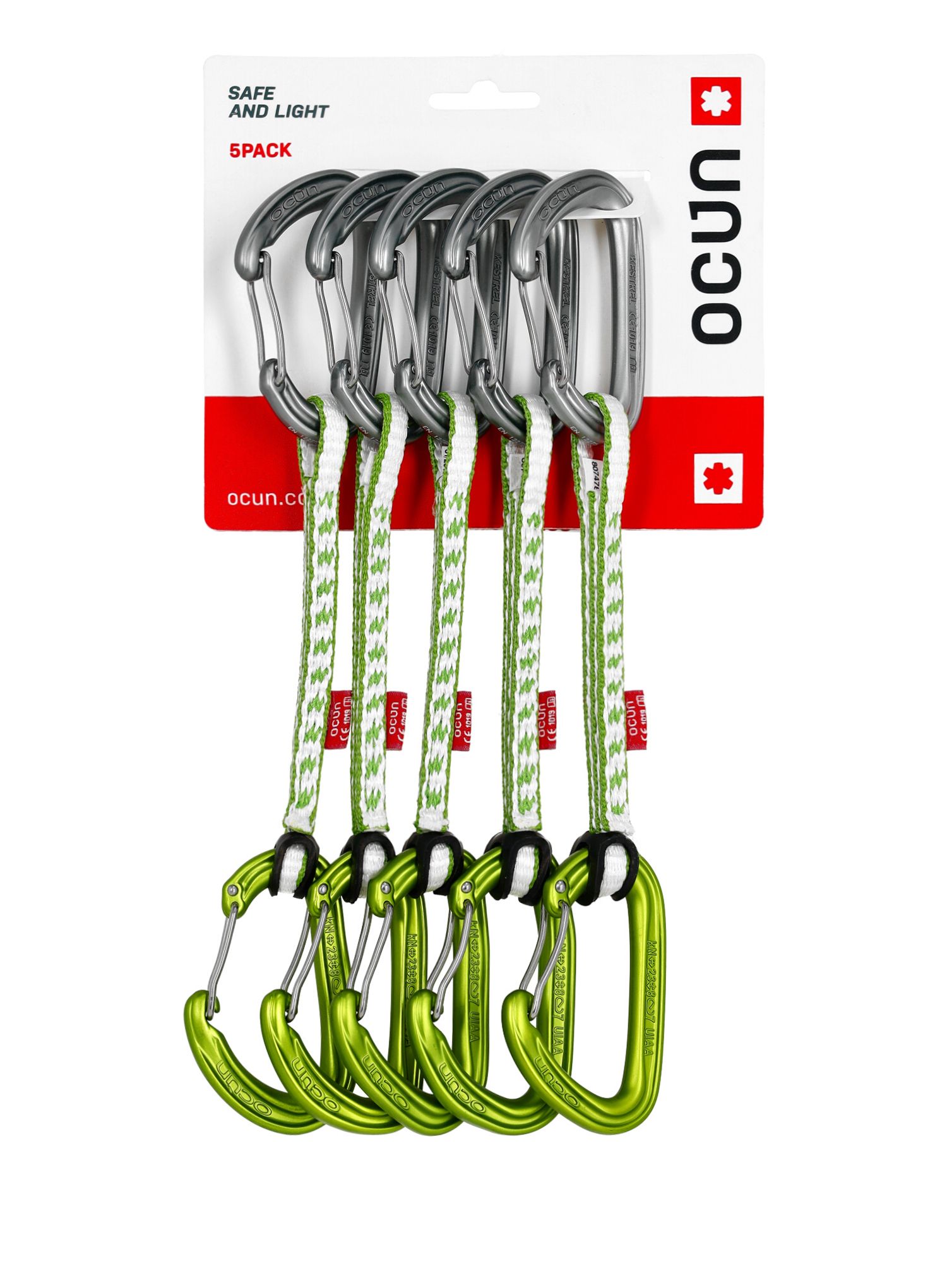 Катерачни примки Ocun Kestrel QD DYN 8 15cm 5-pack - green