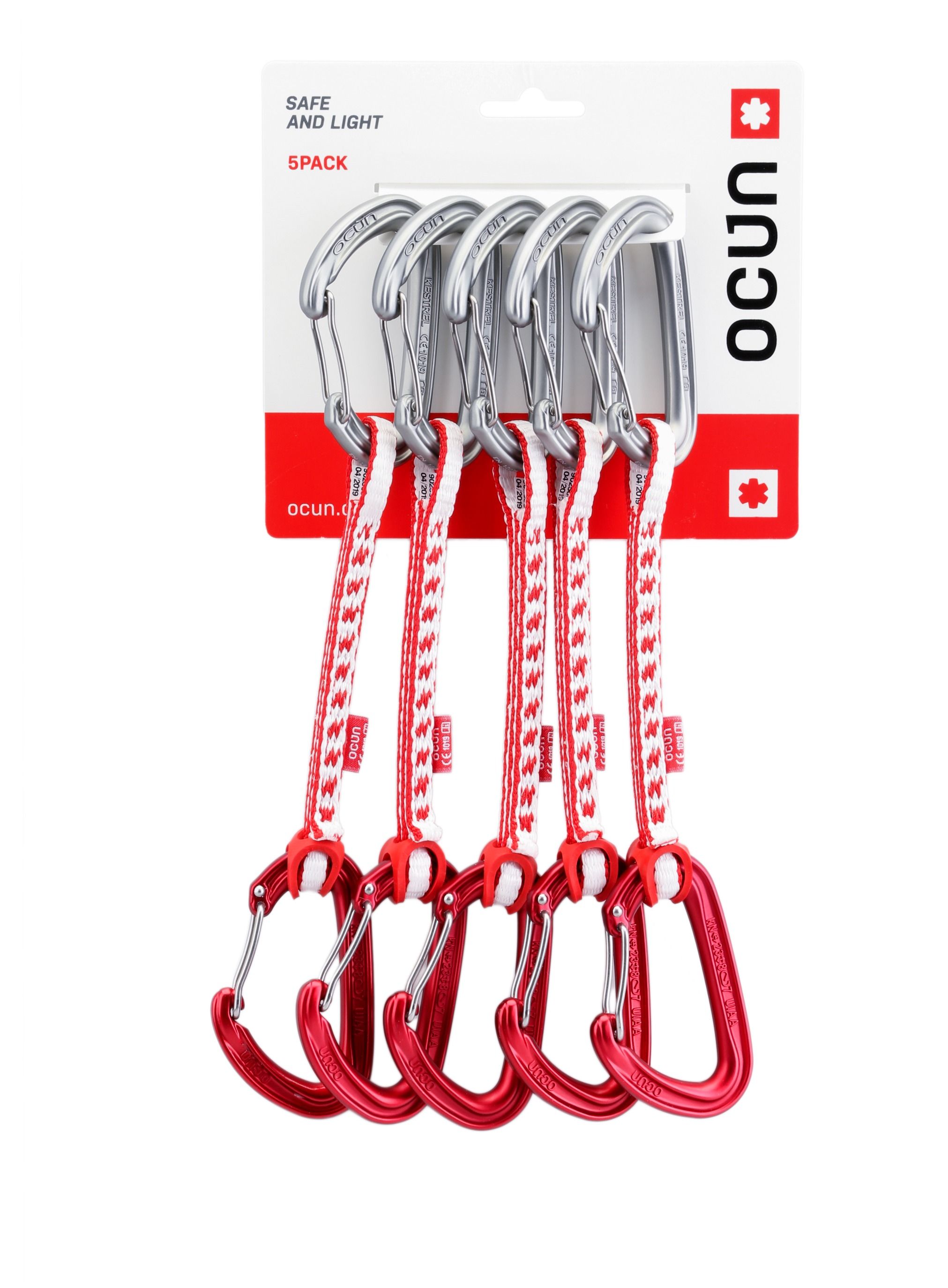 Катерачни примки Ocun Kestrel QD DYN 8 - 15cm 5-pack - red